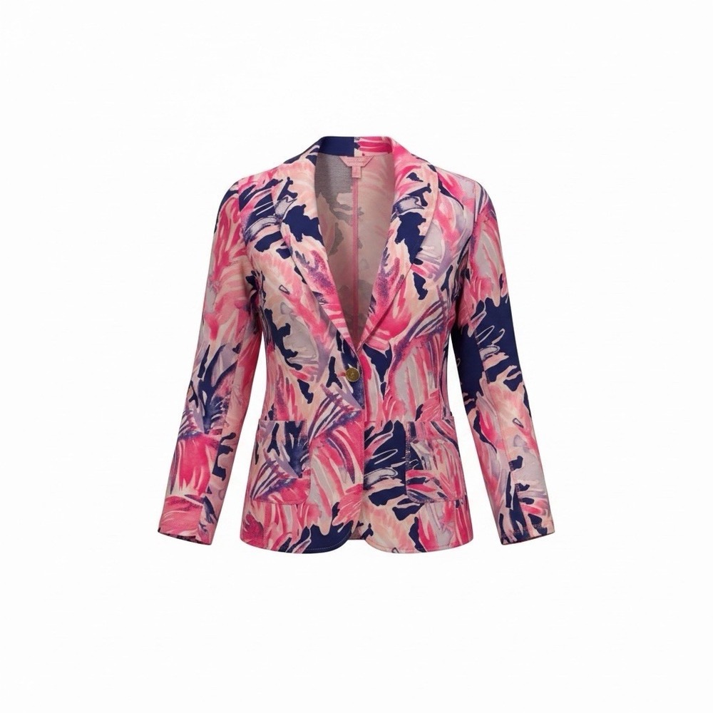 NWT Lilly Pulitzer Womens Size Small Morgen Sweater Blazer Heathered Cerise Pink